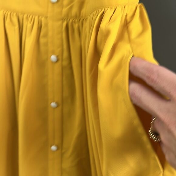 ModCloth Mustard Midi Sundress, Romantic CottageCore Button front Lace - Small - Picture 6 of 13